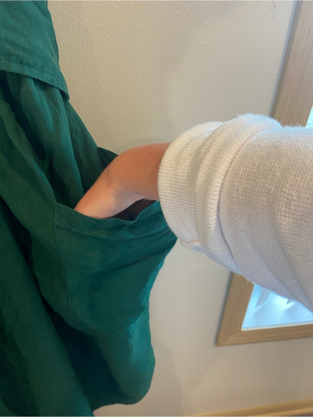 Seaside Tones Linen Kimono Dress Green - Picture 9 of 11